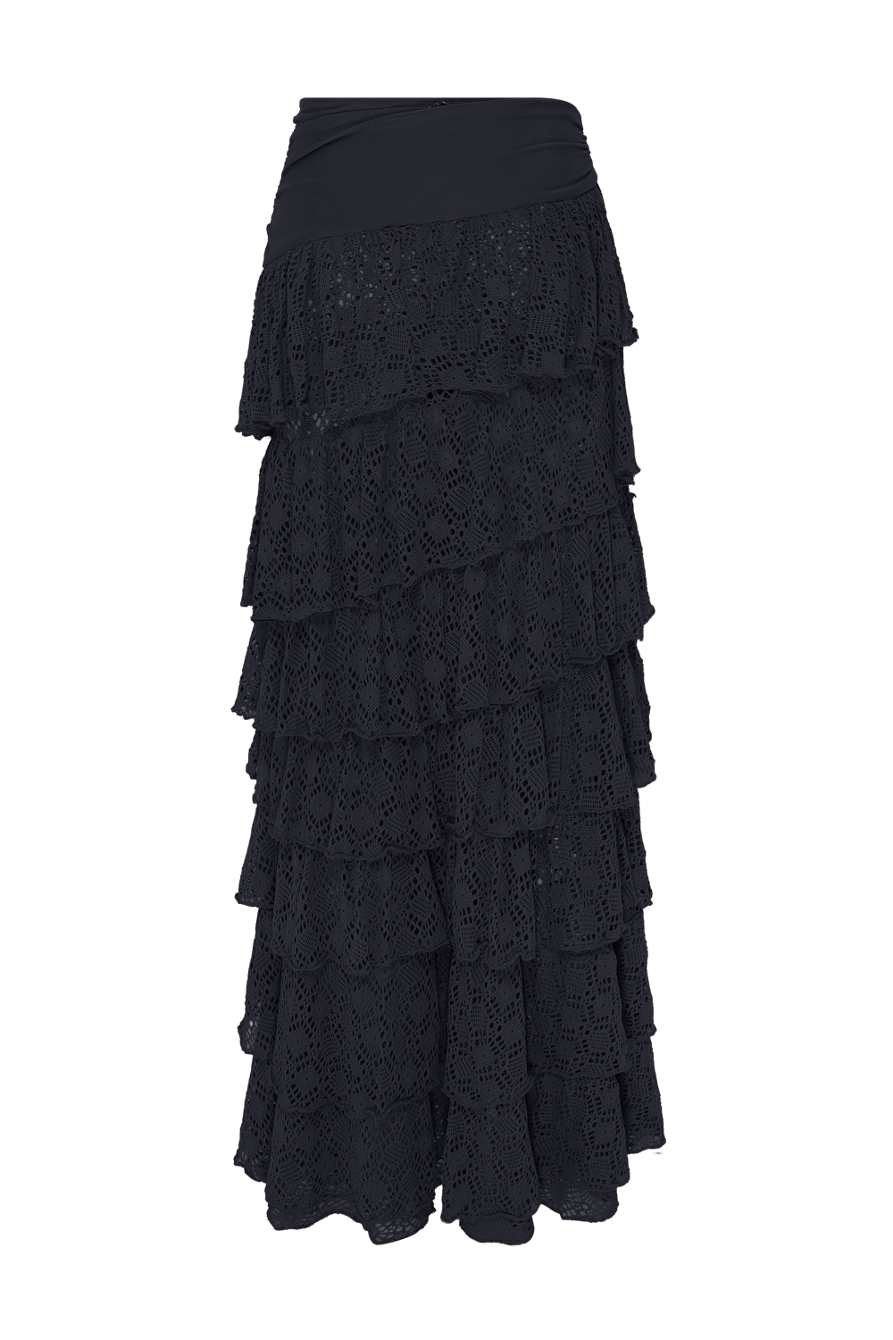 MARTINA LYCRA RUFFLE MAXI SKIRT