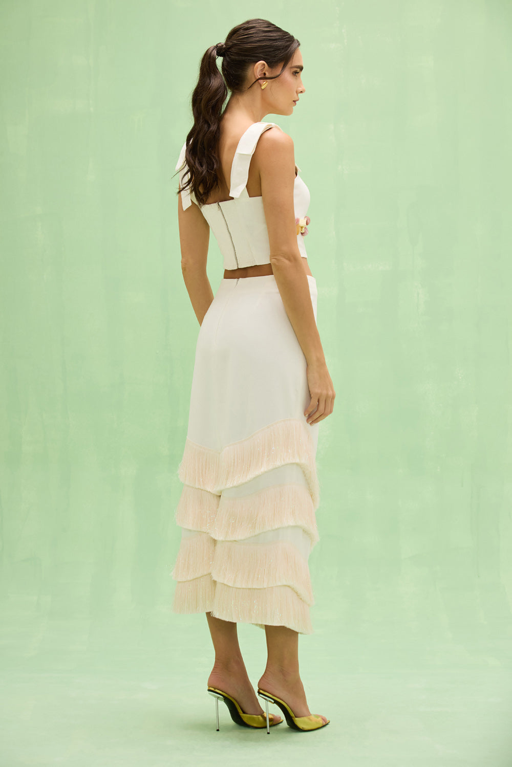 GABRIELA LINEN MIDI SKIRT