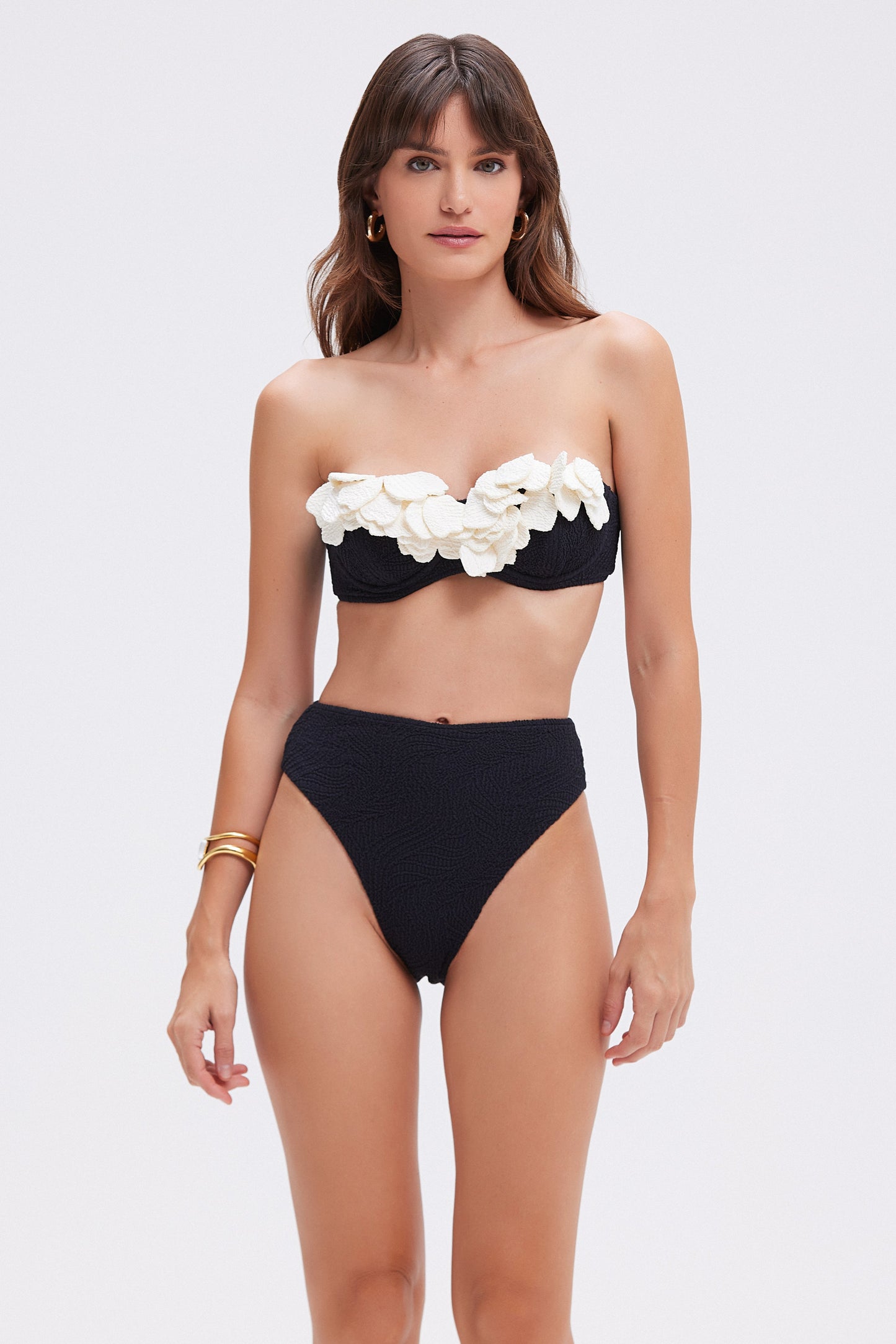 BREEZE JACQUARD HIGH WAIST BIKINI BOTTOM
