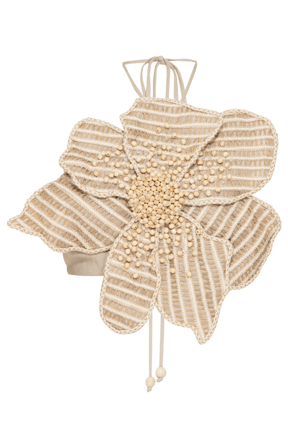 CANDY LINEN HAND BEADED FLOWER TOP