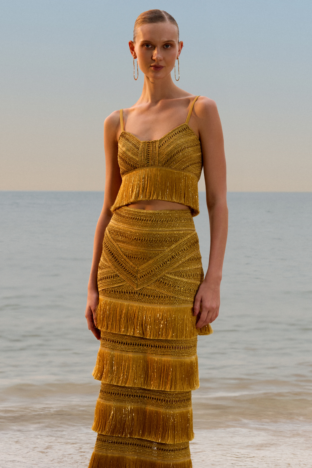 PAMPAS FRINGE MAXI SKIRT