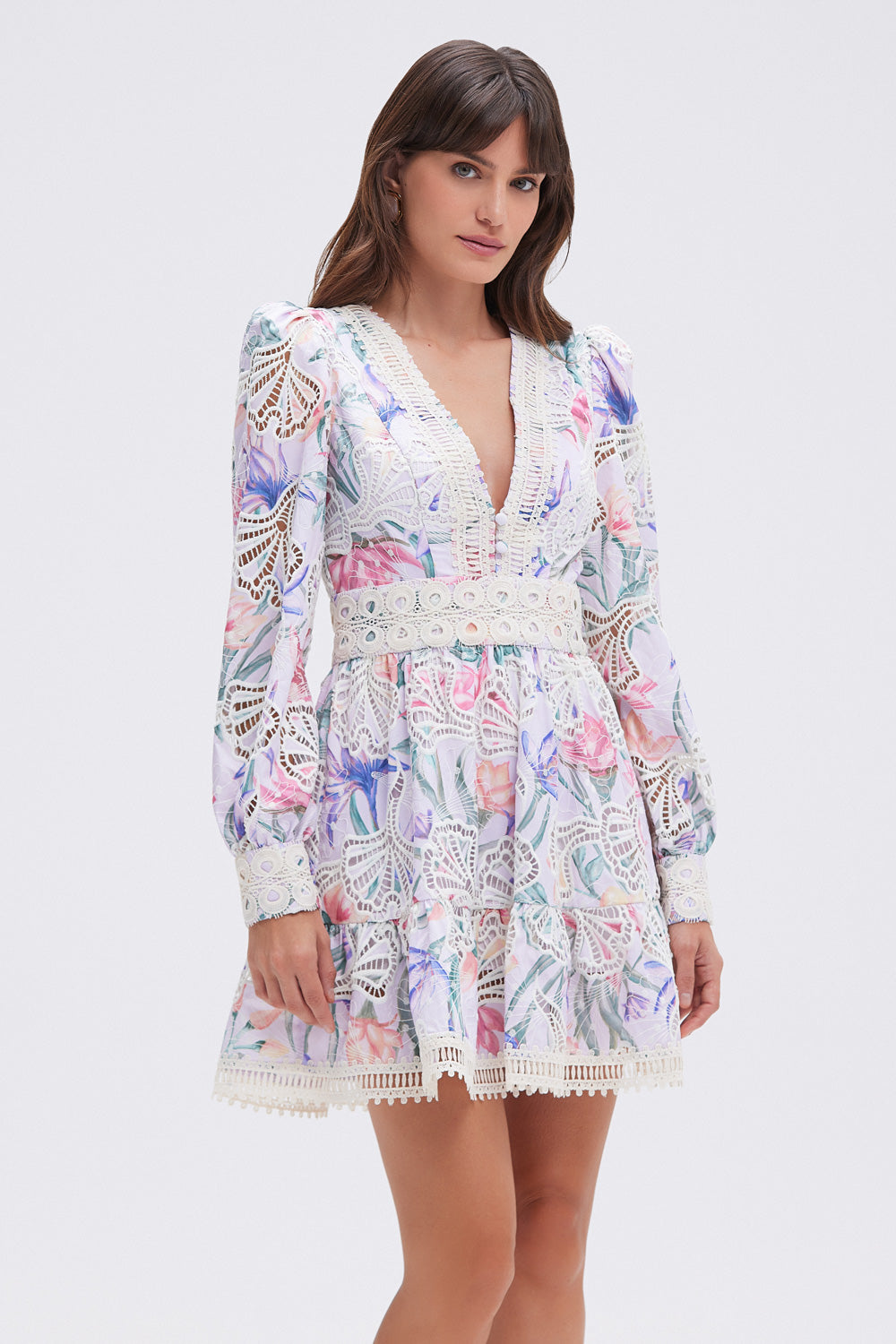 AMARYLLIS EMBROIDERED MINI DRESS PatBO AMARYLLIS EMBROIDERED MINI DRESS PatBO