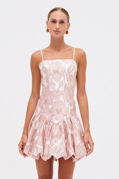 PETAL JACQUARD MINI DRESS
