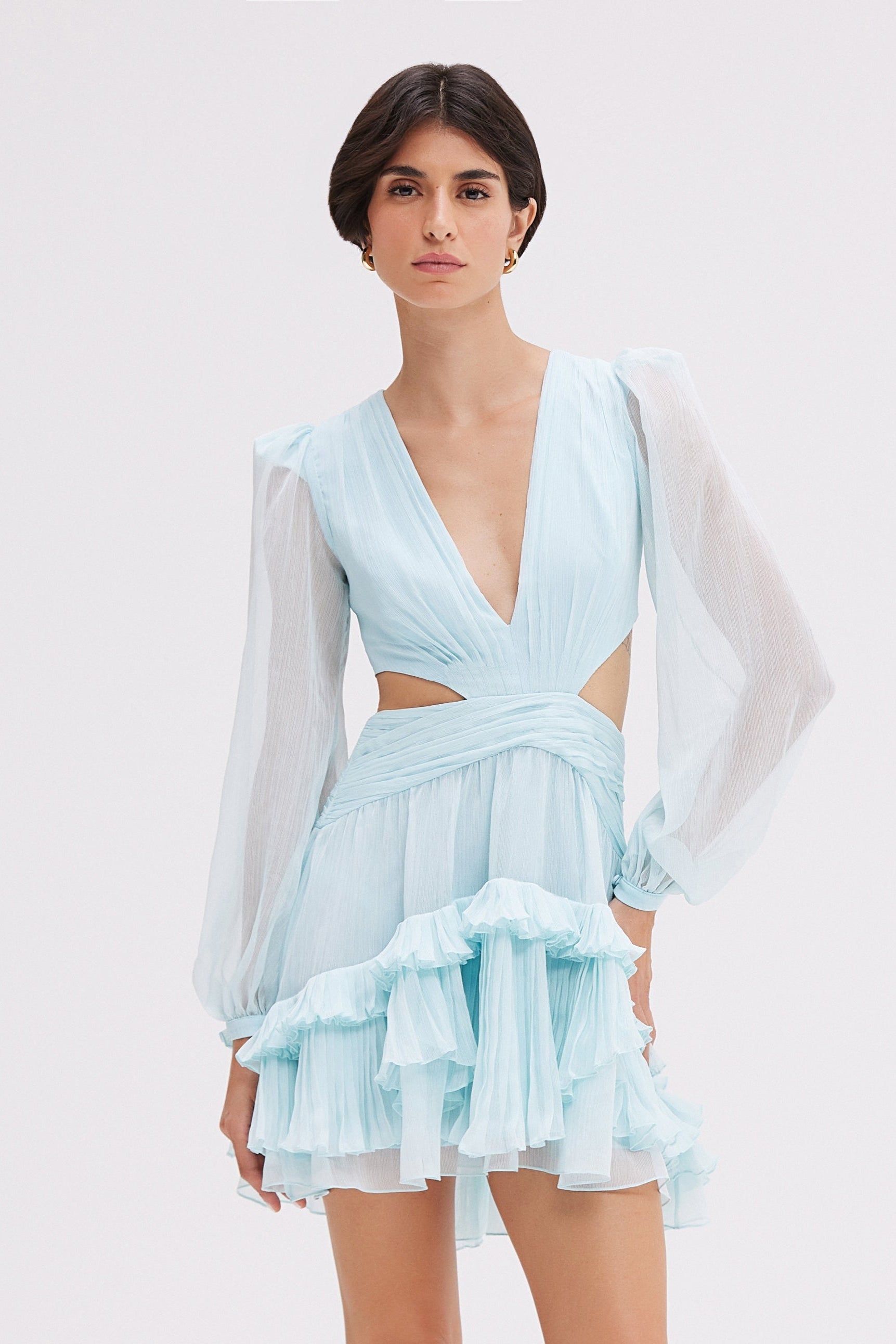Patbo | Silk Plisse Essence Cut Out Mini Dress
