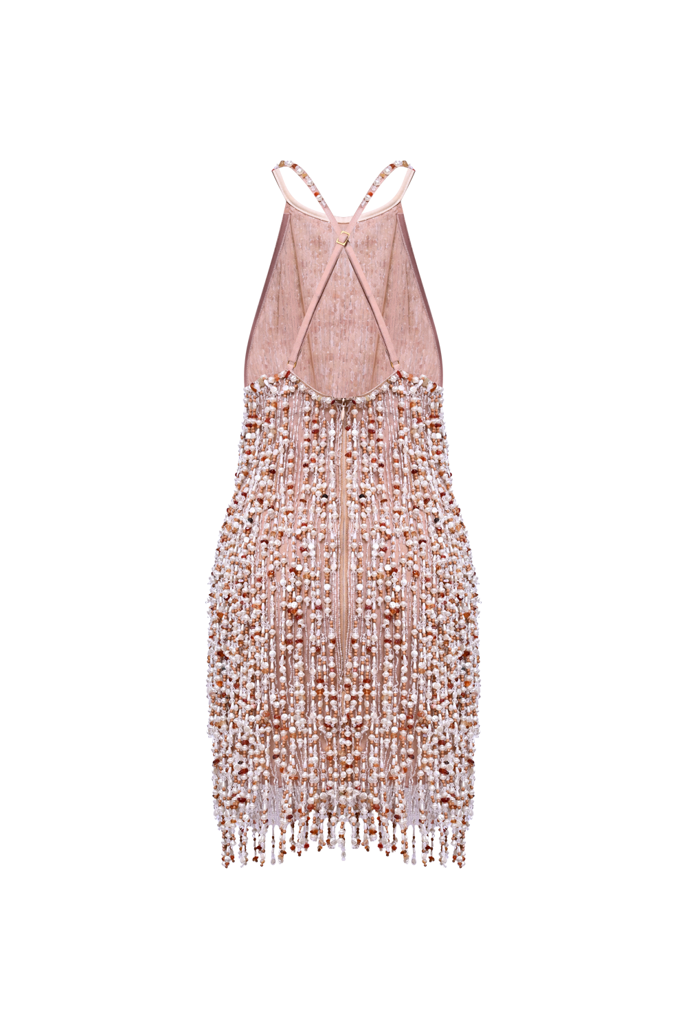 PEARL DUST EMBROIDERY MINI DRESS