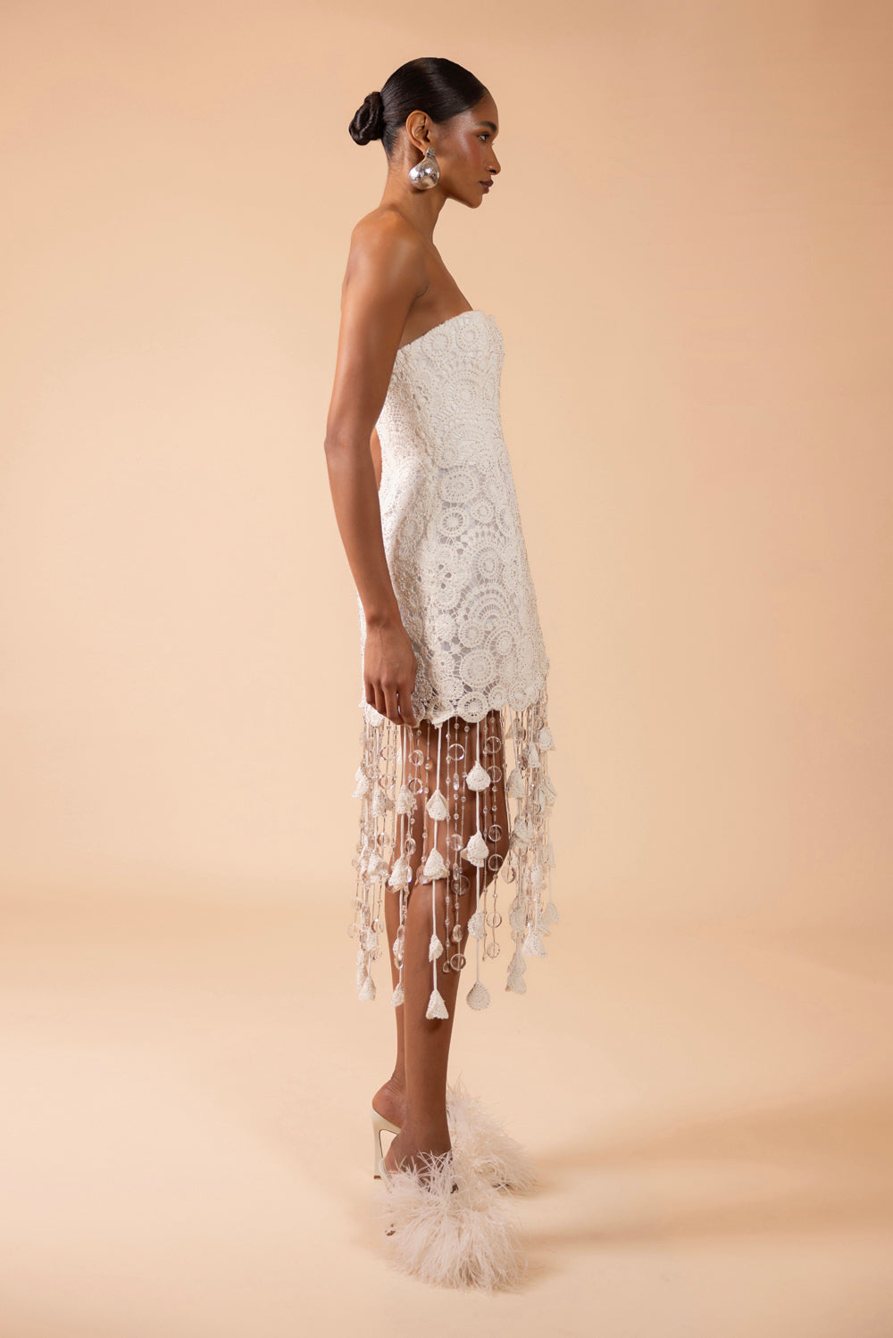 GAL EMBROIDERY FRINGE MINI DRESS (RUNWAY)