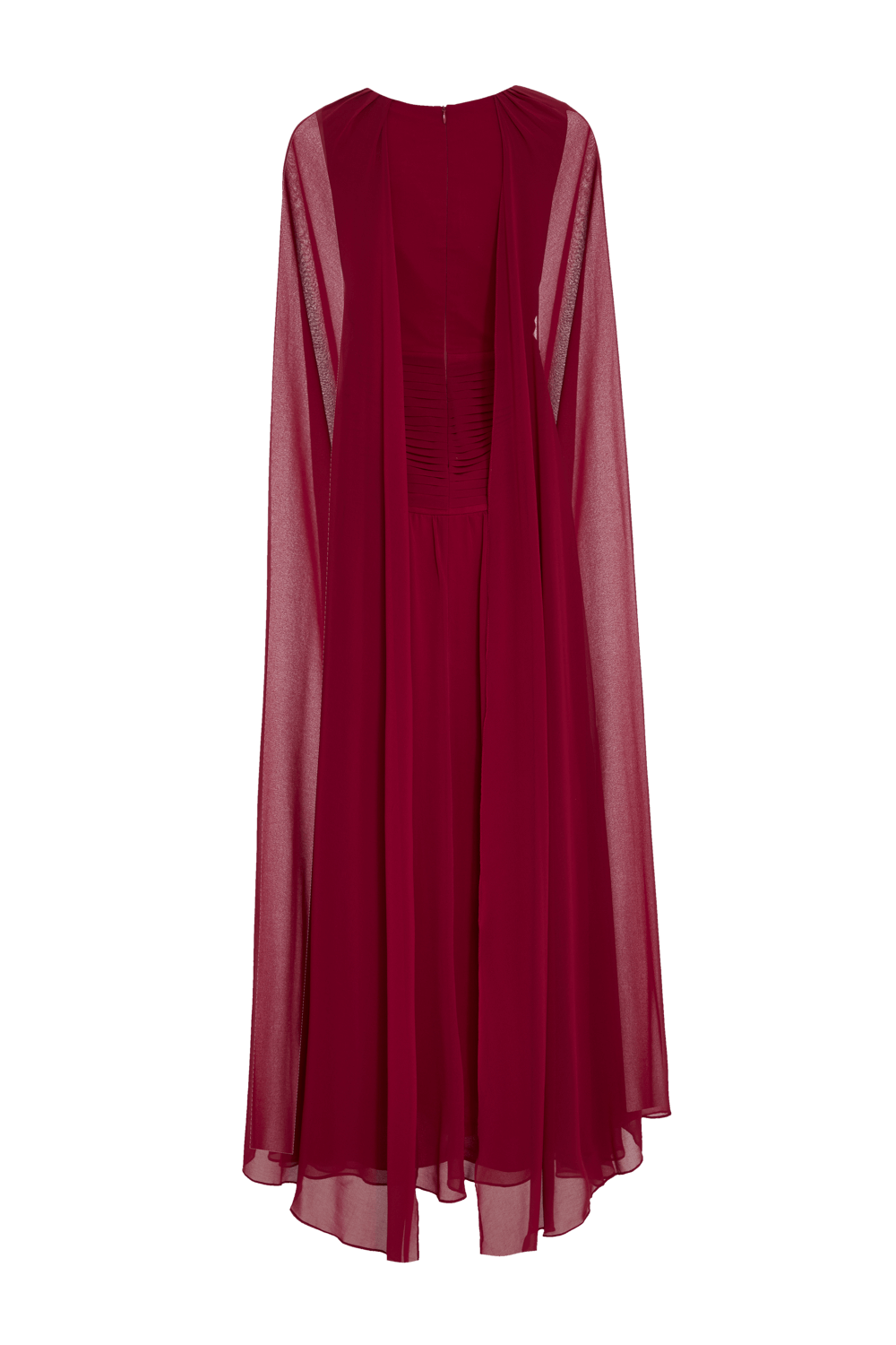MIDNIGHT CAPE CHIFFON LONG DRESS
