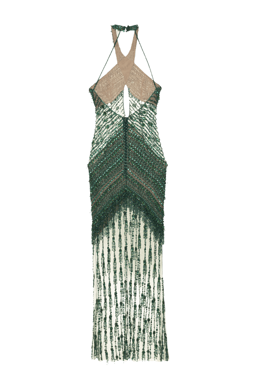 CRYSTAL EMBROIDERY HALTERNECK GOWN