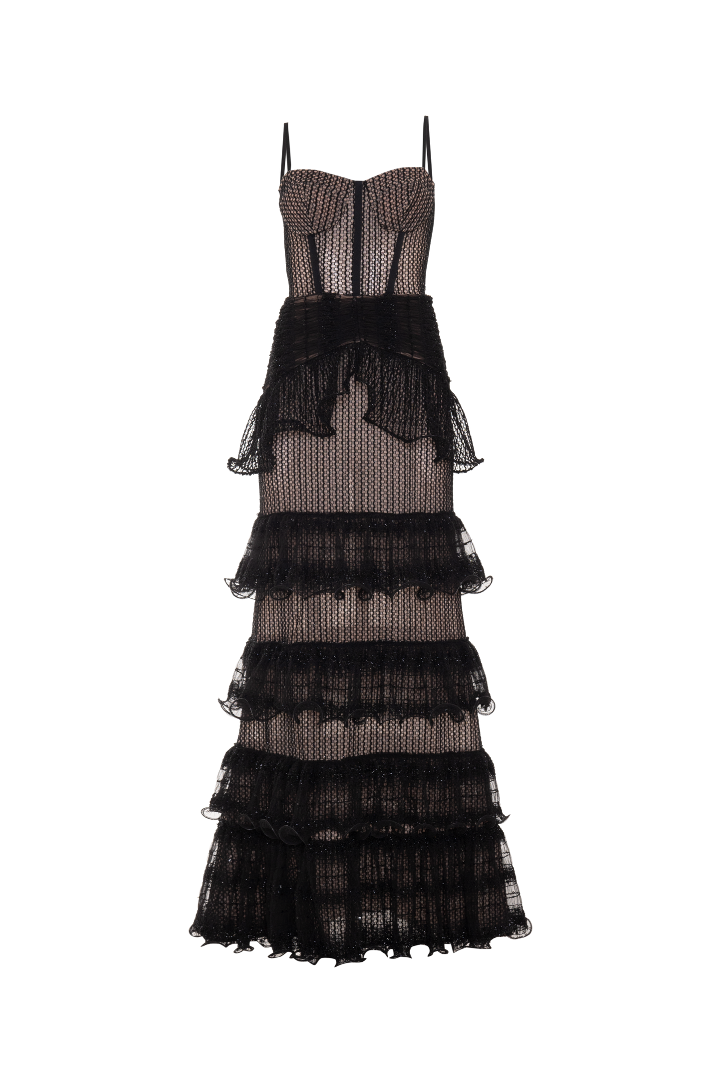 TULE TRANSPARENCY LONG DRESS