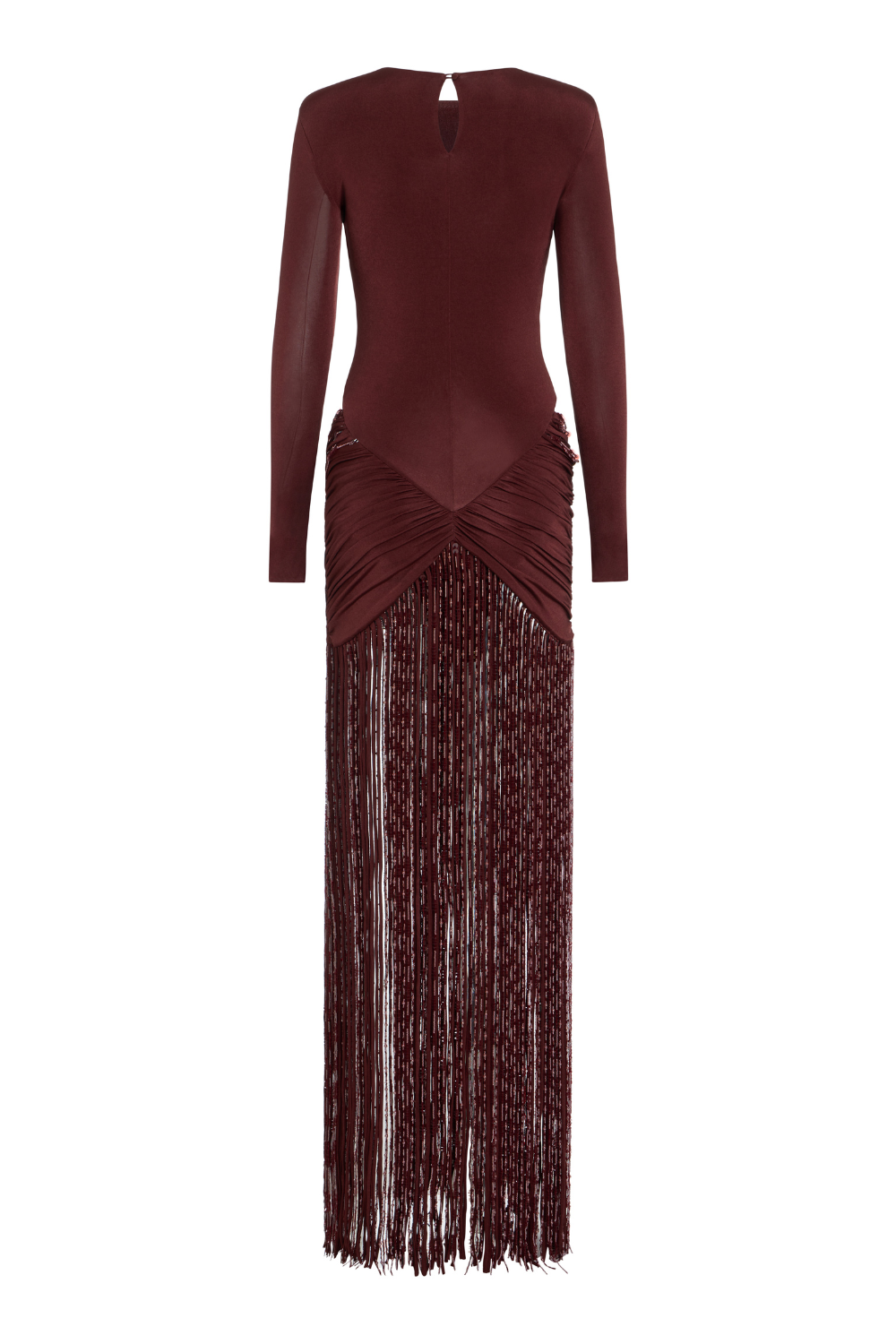 TAFFETA TARSILA FRINGE MAXI DRESS (RUNWAY)