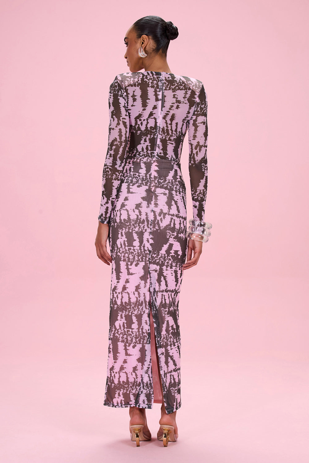 BOTANIC STRIPE PLUNGE MAXI DRESS