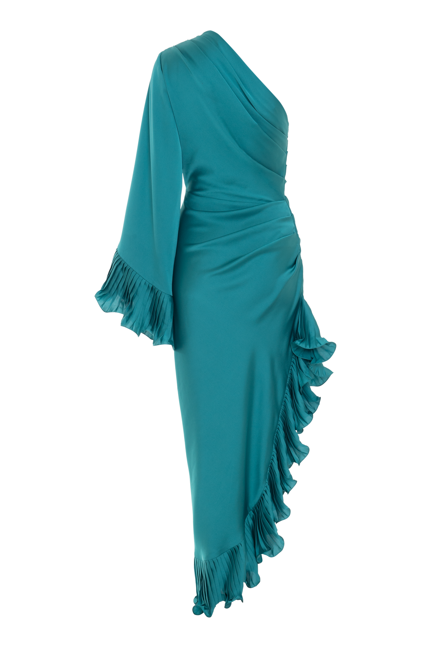 DREAM SATIN ONE SHOULDER MIDI DRESS