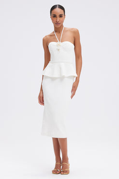 BREEZE JACQUARD CORSET MIDI DRESS