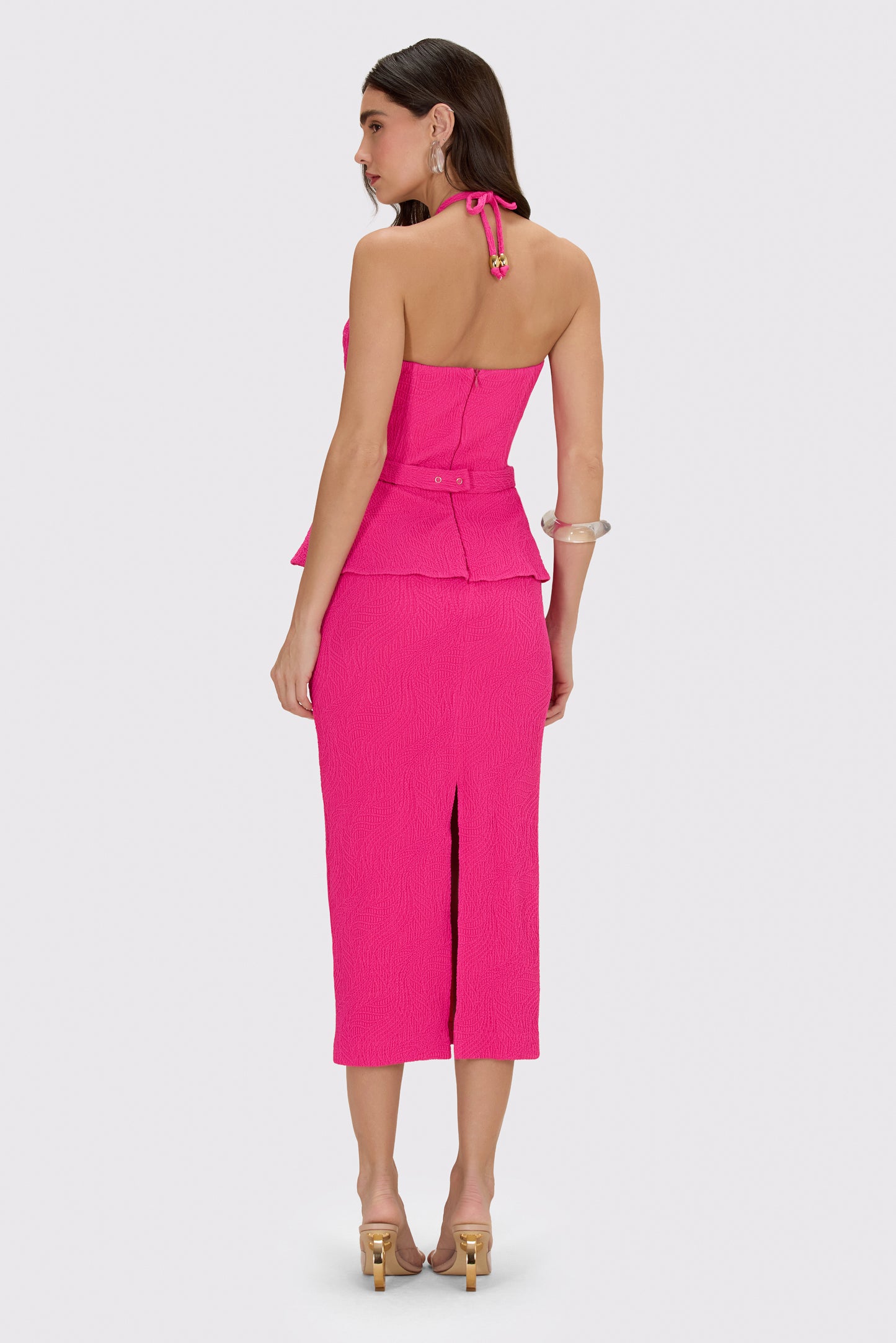 BREEZE JACQUARD CORSET MIDI DRESS