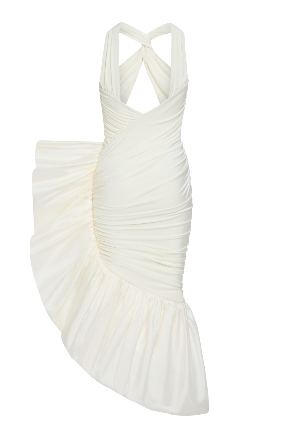 TAFFETA TARSILA HALTER NECK GOWN MIDI DRESS (RUNWAY)