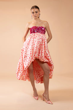 PEONY DOTS MIDI DRESS (RUNWAY)