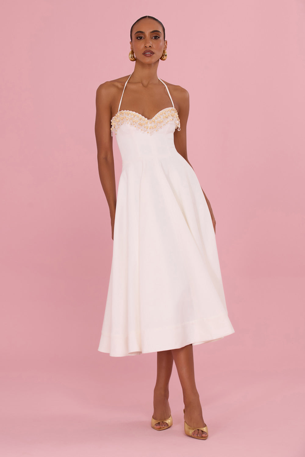 patbo white dress MEADOW LINEN MIDI 4 / OFF Sleeveless Bateau-Neck Sheath Dress Color:Riviera Blue Midi dress with a places to buy homecoming dresses near me