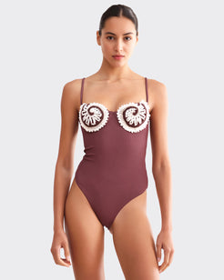 MERIAN KNIT EMBROIDERD SWIMSUIT