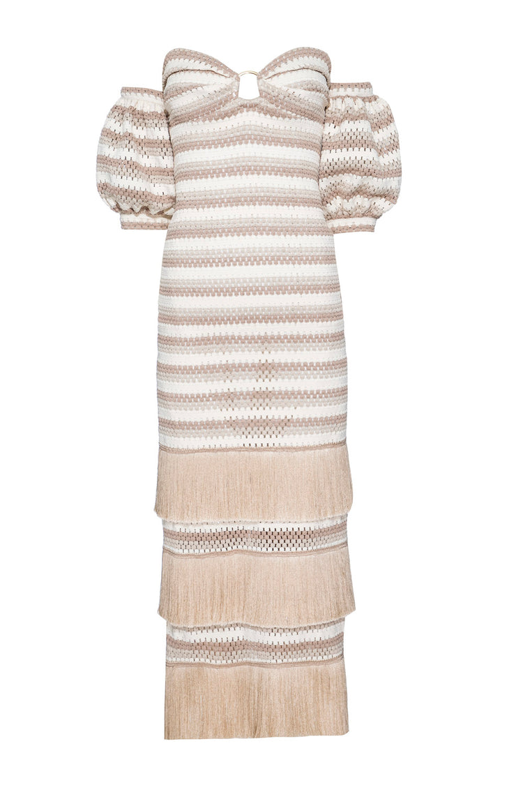 Striped Crochet Maxi Dress