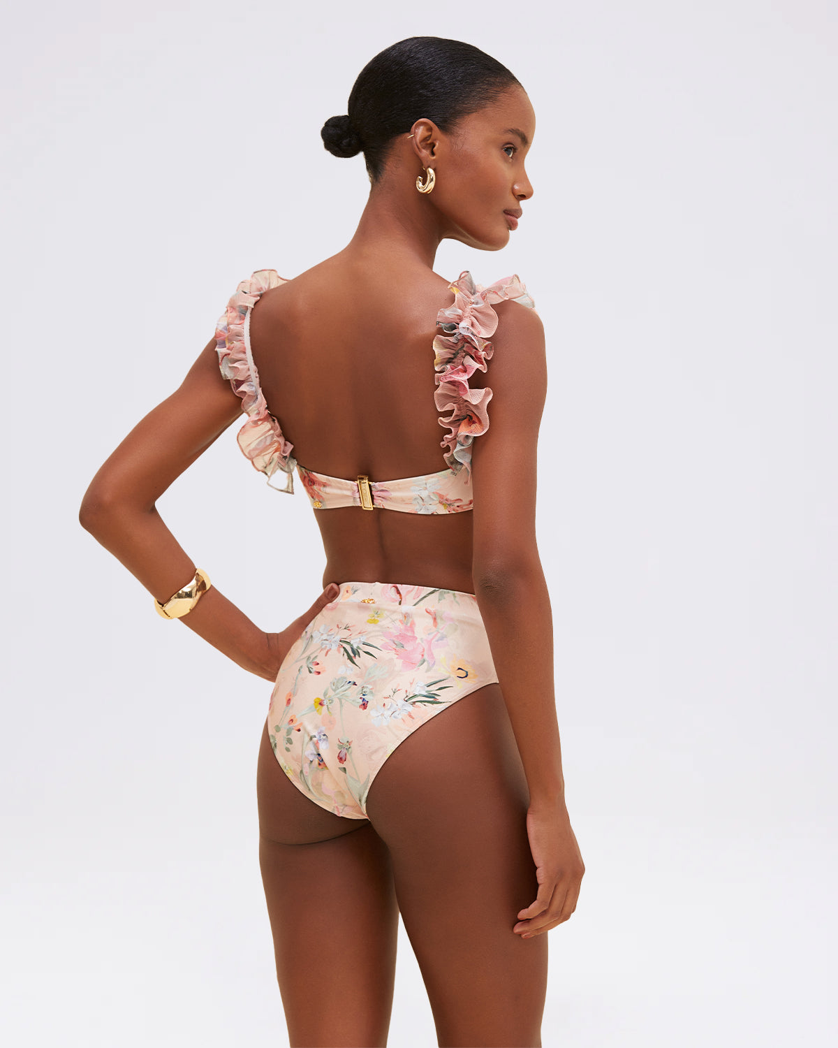 LILY FLOWER HIGH WAIST BIKINI BOTTOM