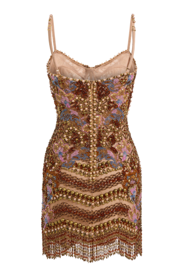 DIANA EMBROIDERY FRINGES MINI DRESS