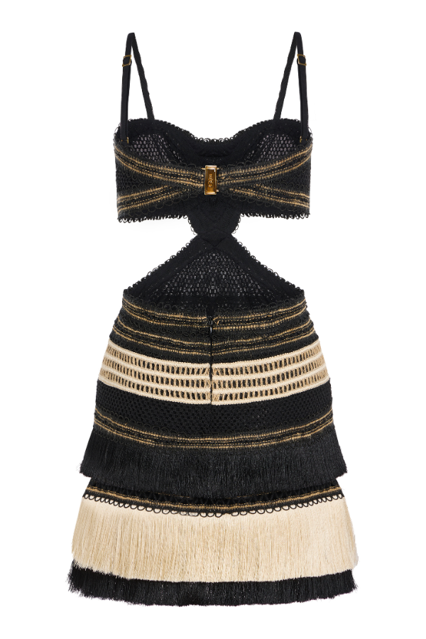 RITA FRINGE CUT-OUT MINI DRESS