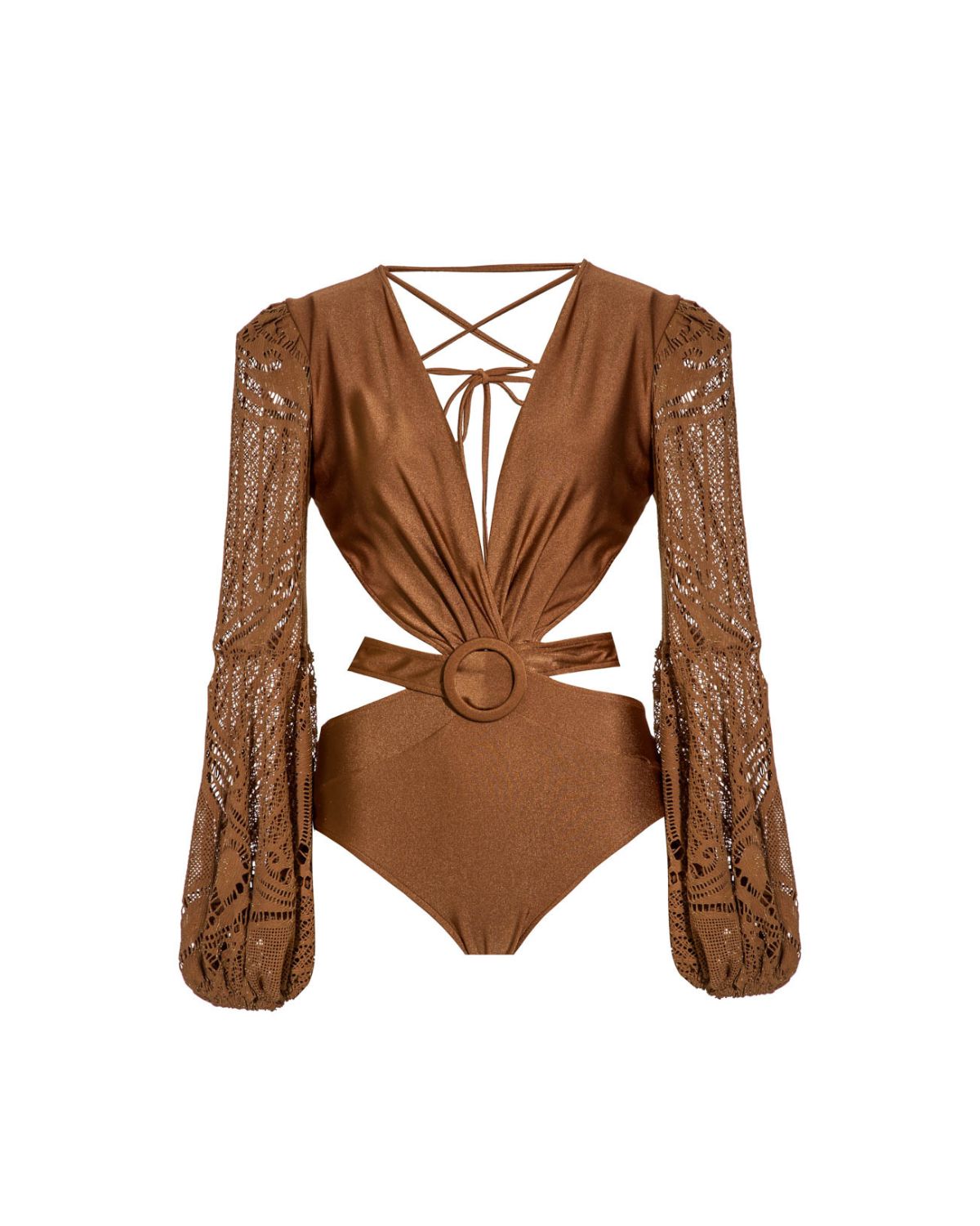 Plunge Lace Sleeve Bodysuit (ONLINE EXCLUSIVE/FINAL SALE)
