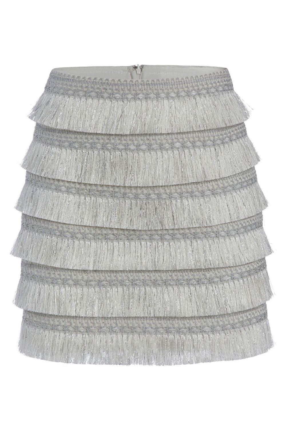 Metallic Fringe Mini Skirt