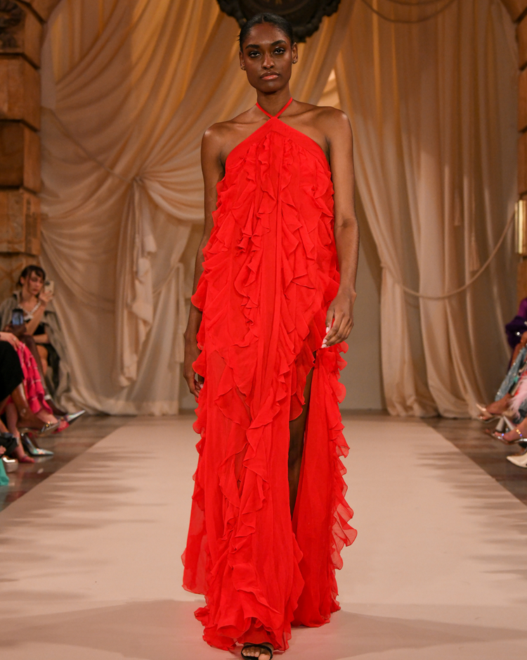 Ruffle Halterneck Maxi Dress (RUNWAY)