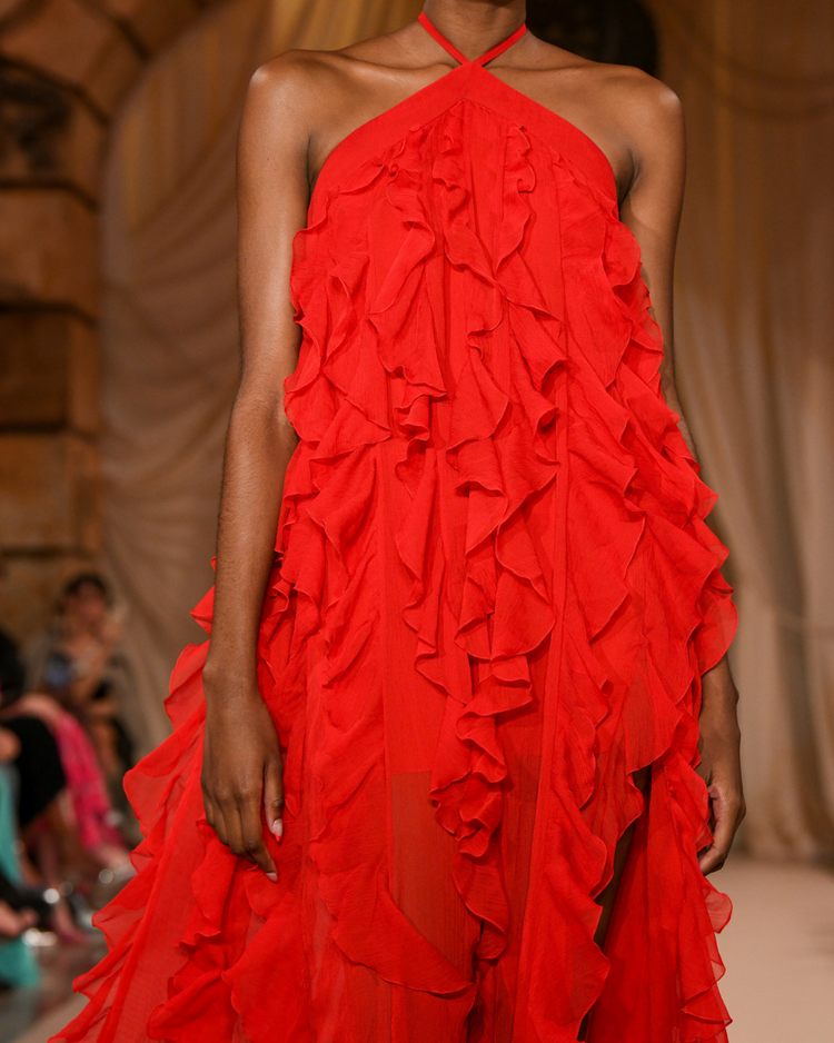 Ruffle Halterneck Maxi Dress (RUNWAY)