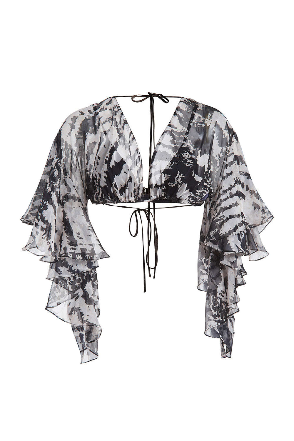 PATBO X ALESSANDRA RUFFLE SLEEVE TOP