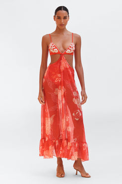 EDEN ROCK EMBROIDERED FLOWER BEACH DRESS