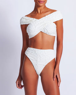 Jacquard High Leg Bikini Bottom