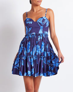 Nightflower Cotton Mini Dress