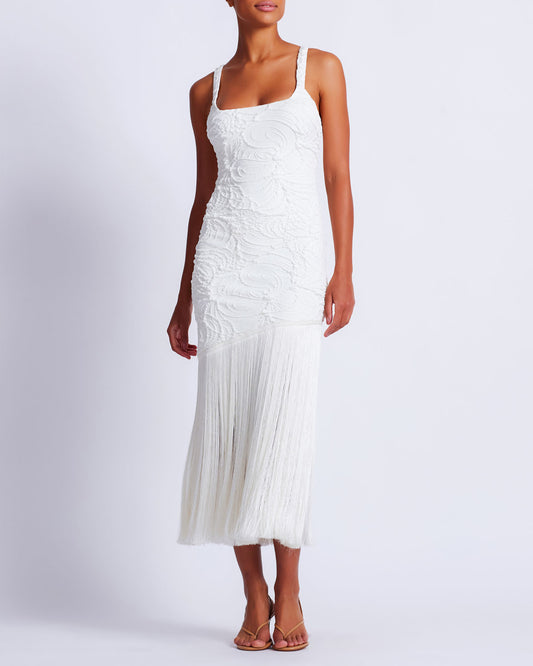 Jacquard Fringe Maxi Dress (FINAL SALE)