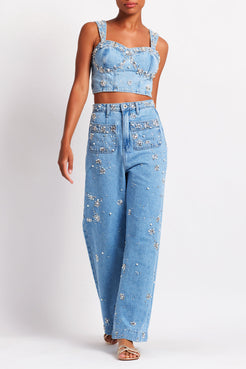 Hand-Beaded Jeans