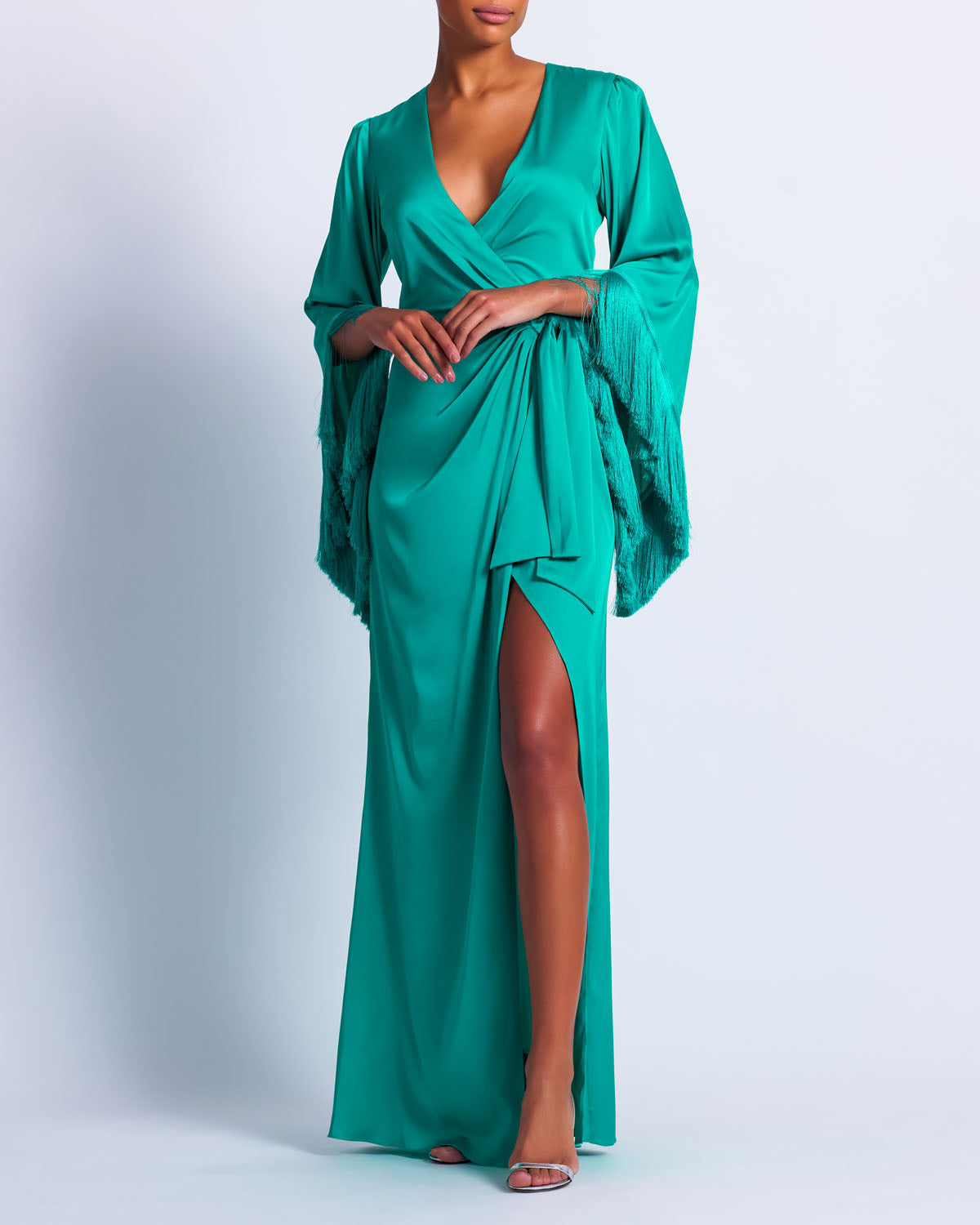 Fringe Trim Wrap Dress (FINAL SALE)