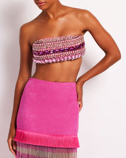 Hand-Beaded Bandeau Top