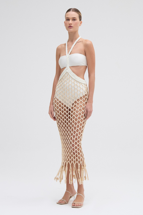 PATBO X Camila Coelho Beaded Beach Dress - Off White / S PATBO X Camila Coelho Beaded Beach Dress - Off White / S