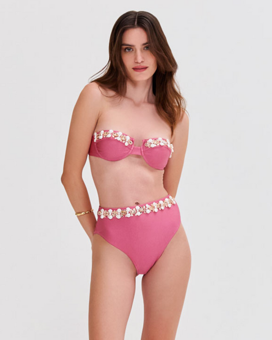 SEASHELL LYCRA EMBROIDERED BIKINI BOTTOM