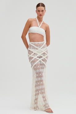 PATBO X CAMILA COELHO PINE LACE BEACH BRAIDED SKIRT