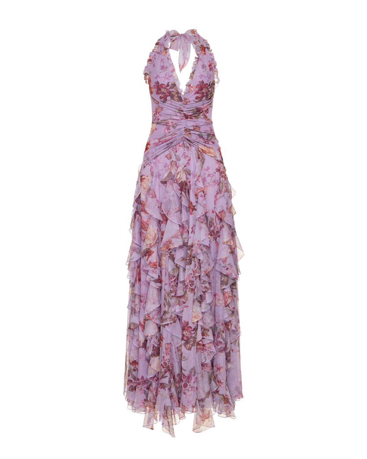 Floral Haze Stretch Tulle Maxi Dress