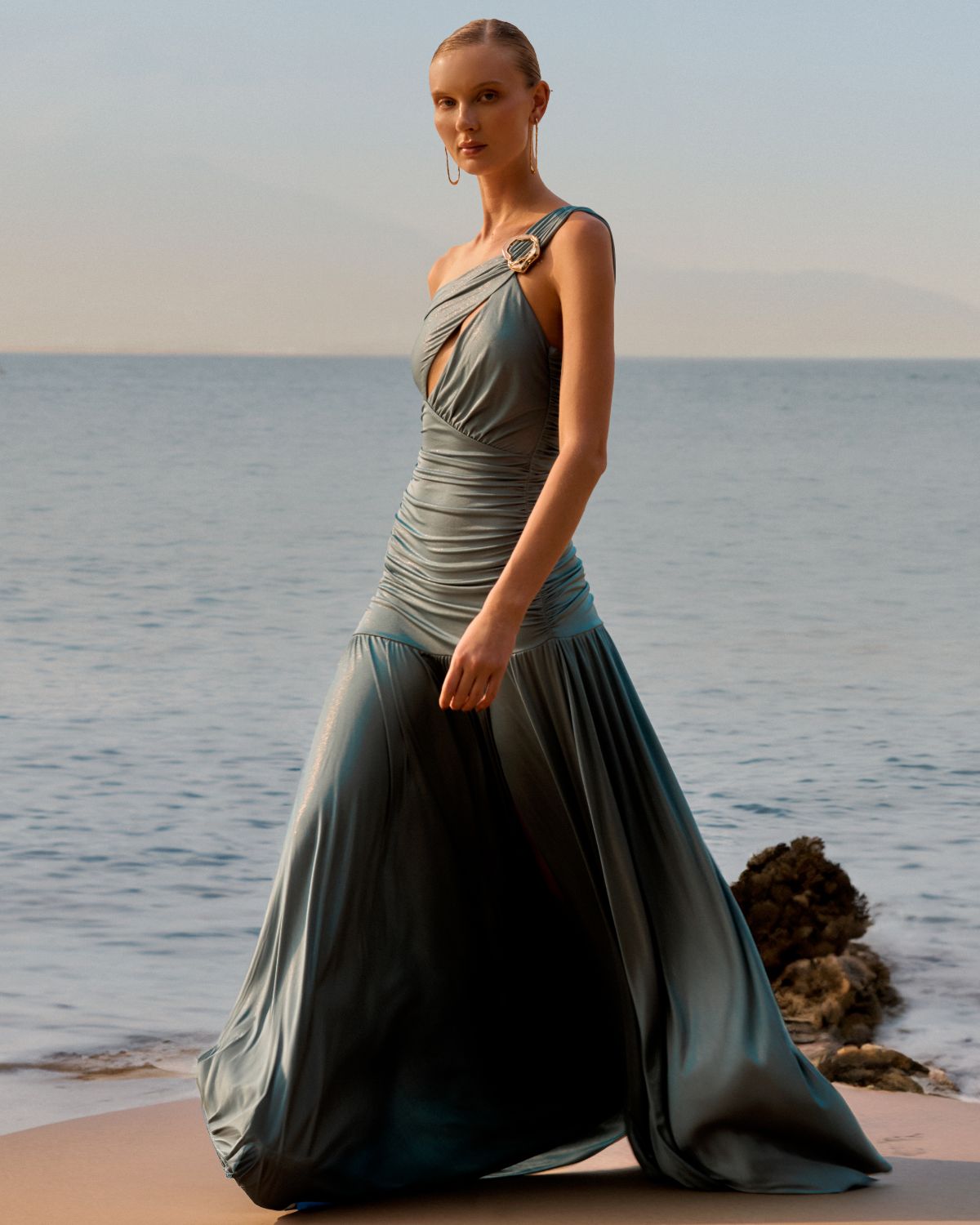 DUNE JERSEY KEY ONE SHOULDER GOWN