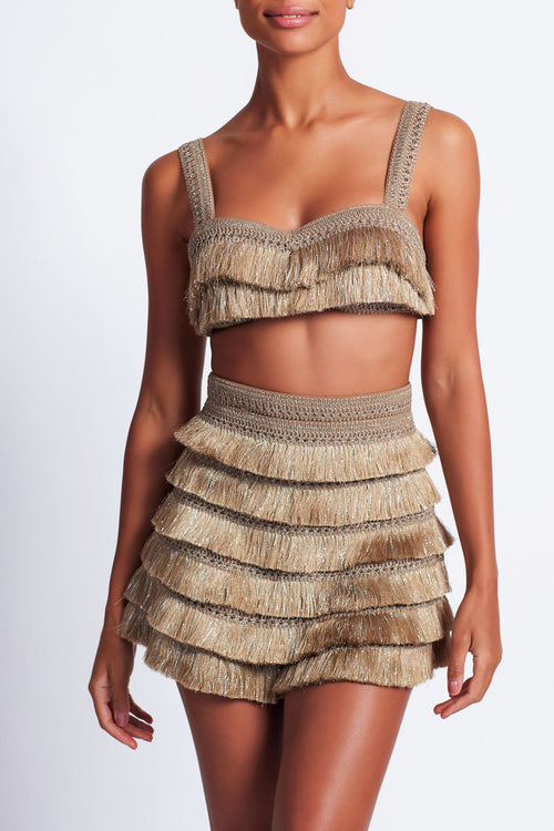 Metallic Fringe Bralette