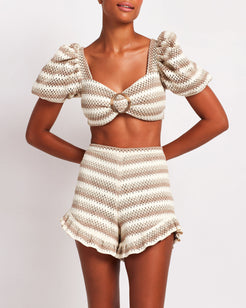 Striped Crochet Short
