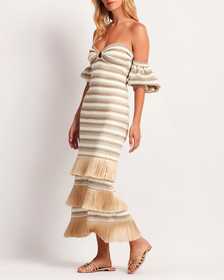 Striped Crochet Maxi Dress