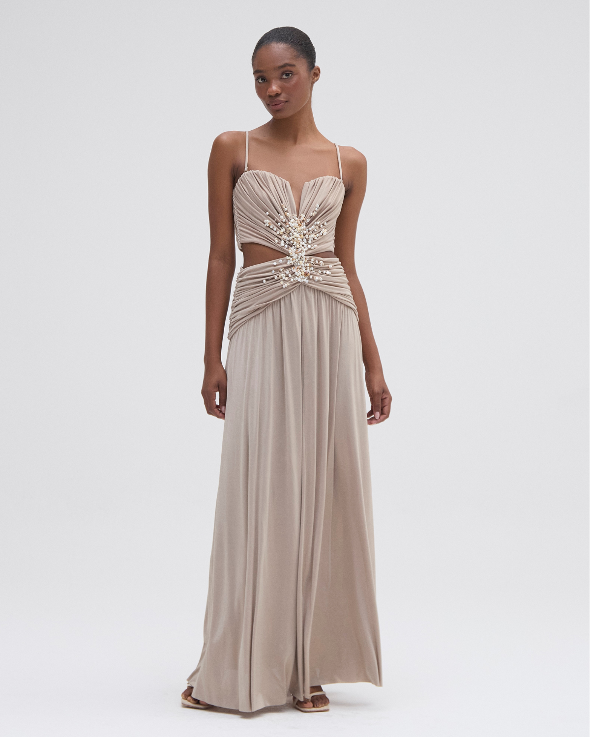 PATBO X CAMILA COELHO DUNE JERSEY CORSET GOWN