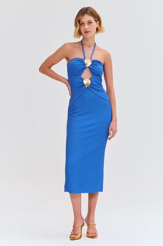 MERIAN KNIT HALTERNECK DRESS