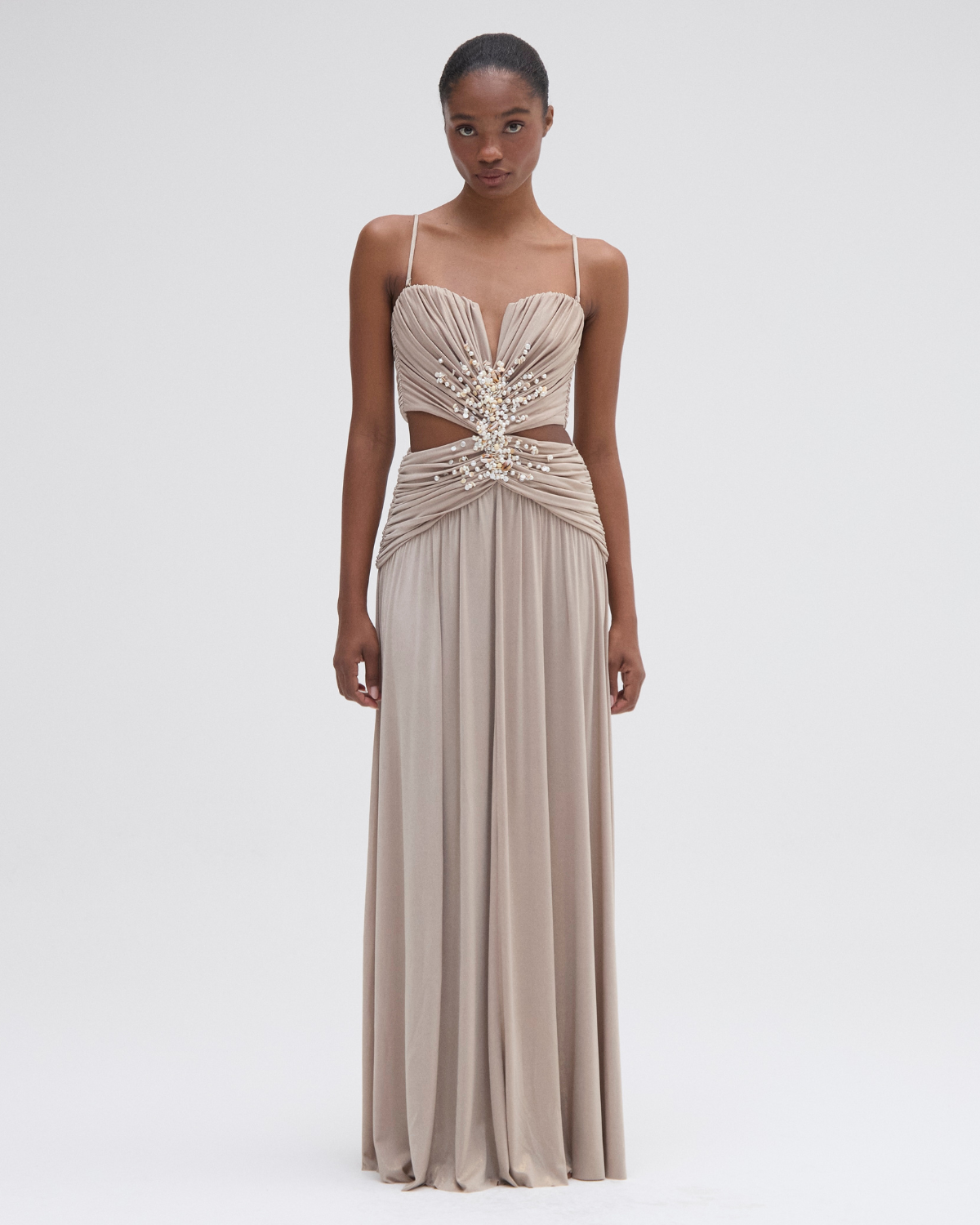 PATBO X CAMILA COELHO DUNE JERSEY CORSET GOWN