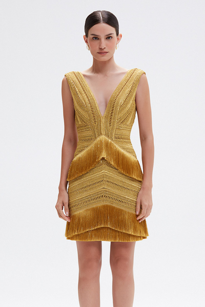 ワンピース PATBO Pampas mini dress embroidery fringes PAMPAS FRINGE MINI DRESS – PatBO
